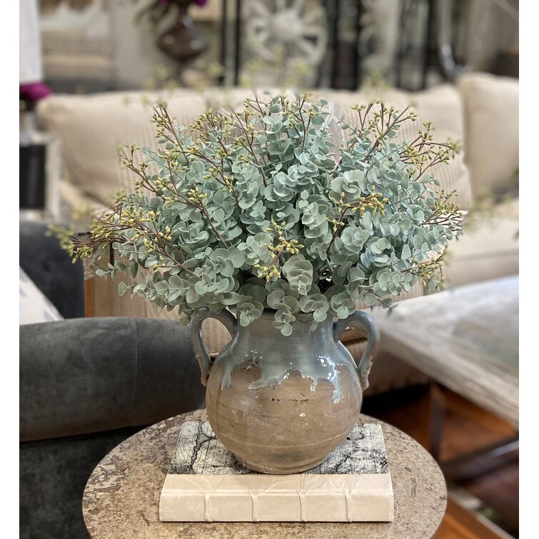 Faux Eucalyptus Arrangement with Decorative selling Vase